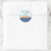 Nautische zeilboot Verjaardag Dank u voor uw gunst Ronde Sticker (Tas)