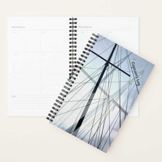 Nautische zeilbootmasten Kapiteinslogboek Planner (Display)