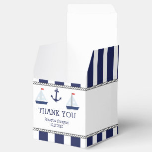 Nautische zeilboten Baby shower Vierbox Bedankdoosjes