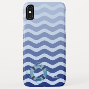 Nautische Zeiler Navy Blauwe Golf Streep iPhone XS Max Hoesje