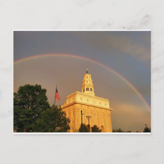 Nauvoo Illinois Temple ingesloten door een regenbo Briefkaart