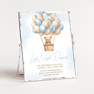 Nauw wachten Blauwe Hete Luchtballon Late Night Lu Poster