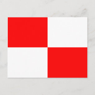 Nauwe alfabet vlag Signal Letter U Briefkaart