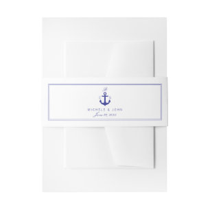Nauwe Anker Elegant Clean Monogram Belly Banden Uitnodigingen Wikkel