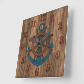 Nauwe Anker hout Vierkante Klok (Hoek)