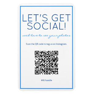 Nauwe Beach Blue QR Code Social Media Magnet Magneet