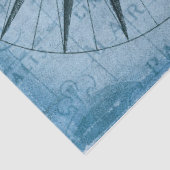 Nauwe Kaart Zeilboot Compass Decoupage Blue Tissuepapier (Detail)