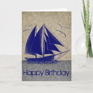 Nauwe marineblauw Happy Birthday Kaart