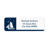 Nauwe Sailboat Return Address Label (Voorkant)