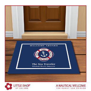 Nauwe welkomstboorden voor levensreddende anker deurmat