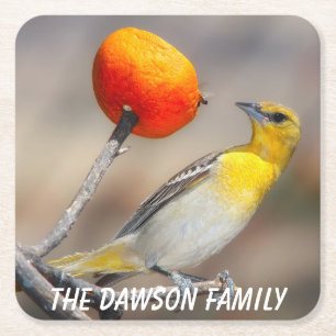 Nauwe Wild Bird Vierkante Kartonnen Onderzetter