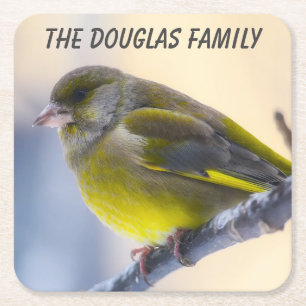 Nauwe Wild Bird Vierkante Kartonnen Onderzetter