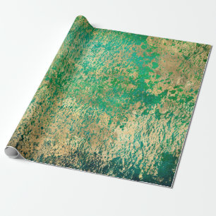 Nauwkeurige Gold Splatter op groen Cadeaupapier