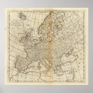 Nauwkeurige kaart van Europa Poster
