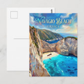 Navagio Beach (Scheepswrak) Griekenland Briefkaart (Voorkant / Achterkant)