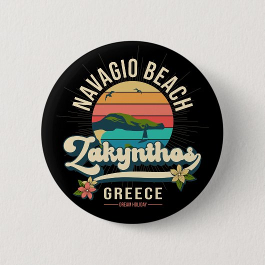 Navagio Beach, Zakynthos, Griekenland Ronde Button 5,7 Cm (Voorkant)