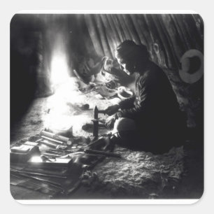 Navaho silversmith, c.1915 vierkante sticker