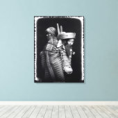 Navaho-vrouw met een papieren op haar rug canvas afdruk (Insitu (Houten vloer))