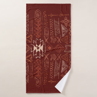 Navajo Azteken: Etnisch doodle patroon. Badhanddoek