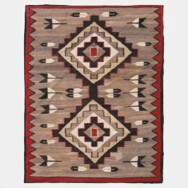 NAVAJO FEATHER PATTERN TAPESTRY 1900 reprint     Fleece Deken