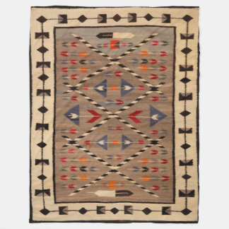 NAVAJO HORSE SADDLE BLANKET PRINT FROM  1900 FLEECE DEKEN