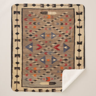 NAVAJO HORSE SADDLE BLANKET PRINT FROM  1900 SHERPA DEKEN