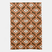 Navajo Ikat Pattern, Brown, Rust and Cream Theedoek (Verticaal)