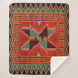 NAVAJO INDIASE 1800S PAARD ZADELDEKEN SHERPA DEKEN