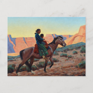 Navajo Moeder, 1945, door Maynard Dixon Briefkaart