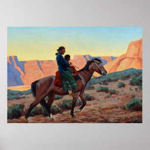 Navajo Moeder, 1945, door Maynard Dixon Poster