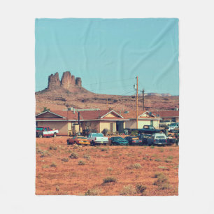 Navajo Native American life op een reservaat in Ar Fleece Deken