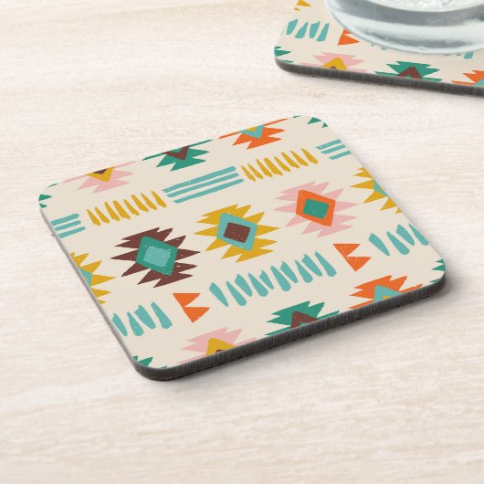 Navajo Native American Pattern Bier Onderzetter (Linkerzijde)