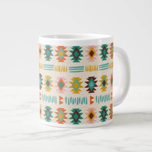 Navajo Native American Pattern Extra Grote Beker (Voorkant rechts)