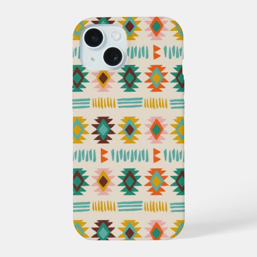 Navajo Native American Pattern iPhone 15 Hoesje (Achterkant)