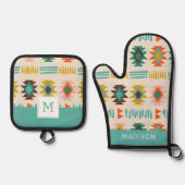 Navajo Native American Pattern Ovenwant & Pannenlap Set (Voorkant)