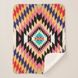 Navajo Pattern-2 Sherpa Blanket Sherpa Deken
