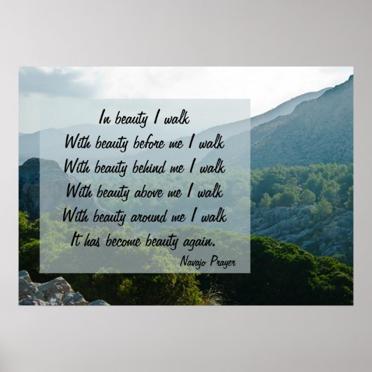 Navajo Prayer Walk in Beauty Poster (Voorkant)