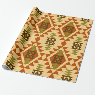 Navajo-stijl etnische stammengeometrische naadloze cadeaupapier