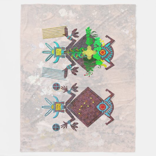 Navajo Vader en Moeder Afbeelding Fleece Deken (Voorkant)
