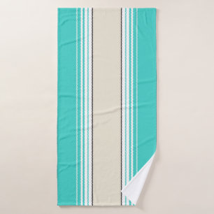 Navajo White, Turquoise Oranje Mexican Blanket Ser Badhanddoek