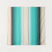 Navajo White, Turquoise Oranje Mexican Blanket Ser Wandkleed (Voorkant)