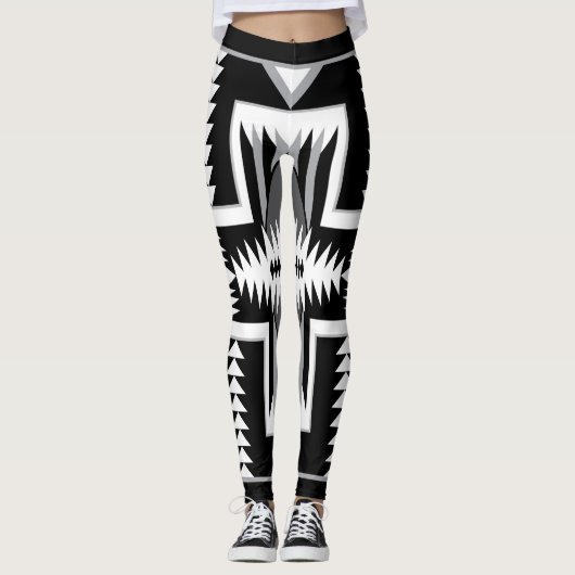 Navajo Zwart & Grijs Leggings (Voorkant)
