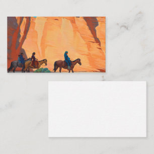 Navajos in a Canyon, 1945, door Maynard Dixon Visitekaartje