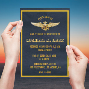Naval Aviator/Wings of Gold Invitations Kaart