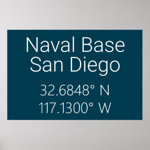 Naval Base San Diego Latitude Longitude Poster