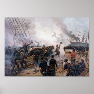 Naval in de burgeroorlog - Kearsarge en Alabama Poster