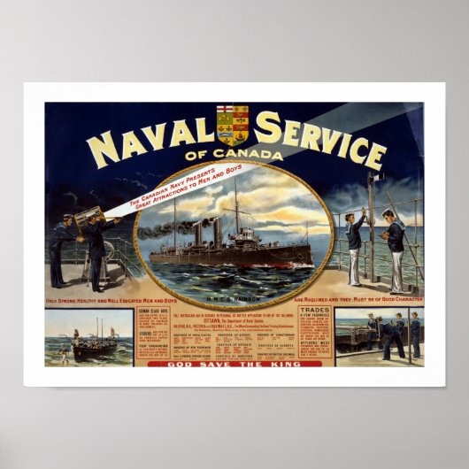 Naval Service of Canada (wit) Poster (Voorkant)