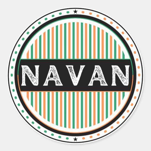 Navan City Pride Emblem – Irish Identity Ronde Sticker (Voorkant)