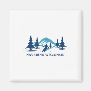 Navarino Wisconsin Ski Resort Skiën Skier _1 Magneet