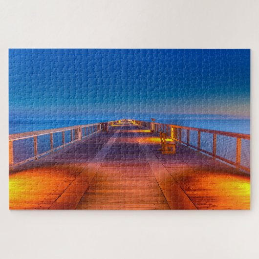 Navarra Beach Pier at Night Legpuzzel (Horizontaal)